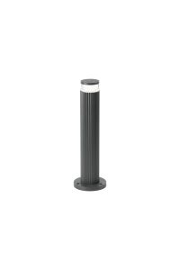 Gullo Ribbed Line 35cm Post Lamp With X Pattern Acrylic Shade, 1 x GU10, IP54, Grey/Clear/Frosted, 2yrs Warranty