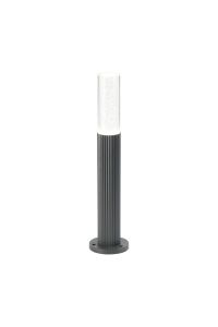 Gullo Ribbed Line 35cm Post Lamp With Bubble Acrylic Shade, 1 x GU10, IP54, Grey/Clear, 2yrs Warranty
