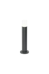 Gullo Ribbed Line 35cm Post Lamp With Horizontal Line Acrylic Shade, 1 x GU10, IP54, Grey/Clear/Frosted, 2yrs Warranty