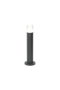 Gullo Ribbed Line 35cm Post Lamp With Tier Pattern Acrylic Shade, 1 x GU10, IP54, Grey/Clear, 2yrs Warranty