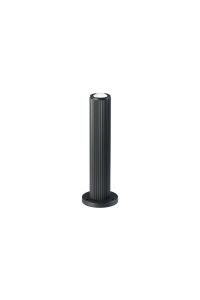 Gullo Ribbed Line 35cm Post Lamp With Dome Acrylic Shade, 1 x GU10, IP54, Grey/Clear/Frosted, 2yrs Warranty