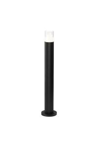 Gullo Ribbed Line 55cm Post Lamp With Tier Pattern Acrylic Shade, 1 x GU10, IP54, Black/Clear, 2yrs Warranty