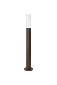 Gullo Ribbed Line 55cm Post Lamp With Bubble Acrylic Shade, 1 x GU10, IP54, Dark Brown/Clear, 2yrs Warranty