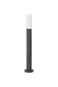 Gullo Ribbed Line 55cm Post Lamp With Bubble Acrylic Shade, 1 x GU10, IP54, Grey/Clear, 2yrs Warranty