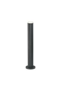 Gullo Ribbed Line 55cm Post Lamp With Shallow Acrylic Shade, 1 x GU10, IP54, Grey/Clear/Frosted, 2yrs Warranty