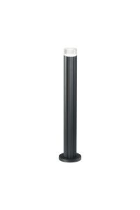 Gullo Ribbed Line 55cm Post Lamp With Short Diagonal Pattern Acrylic Shade, 1 x GU10, IP54, Grey/Clear/Frosted, 2yrs Warranty