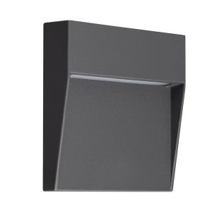 Baker Wall Lamp Small Square, 3W LED, 3000K, 150lm, IP54, Anthracite, 3yrs Warranty