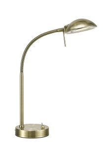Bamberg Table Lamp 1 Light G9 Antique Brass