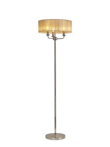 Banyan 3 Light Switched Floor Lamp With 45cm x 15cm Soft Bronze Organza Shade Polished Nickel/Soft Bronze