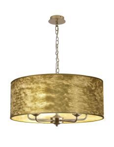 Banyan 5 Light Multi Arm Pendant With 60cm x 22cm Gold Leaf Shade Champagne Gold/Gold Leaf