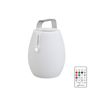 Barrel IP44 Rechargeable Battery Operated 3W Speaker, 120lm, 3W LED RGBW Lamp Bluetooth Connection / Remote Control, 2yrs Warranty