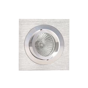 Basico GU10 Swivel Downlight 9.2cm Square 1 x GU10 Max 50W Satin Nickel / Chrome, Cut Out: 80mm, Lampholder Included