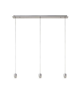 Baymont Satin Nickel 3 Light E27 Universal  Linear Pendant, Suitable For A Vast Selection Of Shades 2m