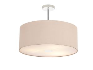 Baymont Polished Chrome 3 Light E27 Semi Flush With 50cm x 20cm Dual Faux Silk Shade, Antique Gold/Ruby & Frosted/PC Acrylic Diffuser