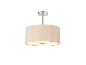 Baymont Polished Chrome 5 Light E27 Semi Flush With 40cm x 18cm Dual Faux Silk Shade, Antique Gold/Ruby & Frosted/PC Acrylic Diffuser