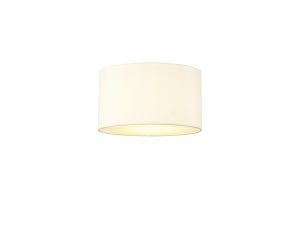 Baymont White 3 Light E27 Flush With 30cm x 17cm Faux Silk Shade, Ivory Pearl/White Laminate & Frosted Acrylic Diffuser