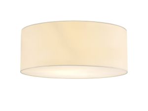 Baymont White 3 Light E27 Universal Flush Ceiling Fixture With 60cm x 22cm Faux Silk Shade, Ivory Pearl/White Laminate & Frosted Acrylic Diffuser