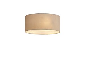 Baymont White 3 Light E27 Universal Flush Ceiling Fixture With 40cm x 18cm Dual Faux Silk Shade, Nude Beige/Moonlight & Frosted Acrylic Diffuser