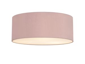Baymont White 5 Light E27 Universal Flush Ceiling Fixture With 60cm x 22cm Dual Faux Silk Shade, Taupe/Halo Gold & Frosted Acrylic Diffuser