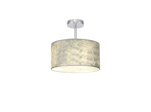 Baymont Polished Chrome 1 Light E27 Semi Flush Fixture With 30cm x 17cm Silver Leaf Shade