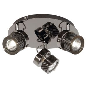 Endon BENNO-3BC 3-Light Plate Spot Light Black/Chrome 3 Light In Chrome