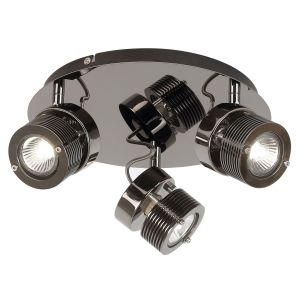 Endon BENNO-3BC 3-Light Plate Spot Light Black/Chrome 5 Light In Chrome