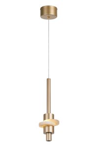 Betty Single Pendant, 7W LED, 3000K, 840lm, Gold/Faux Alabaster, 3yrs Warranty
