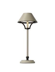 Nuve Rechargeable Battery Operated Table Lamp, 1.8W LED, 3000K, 160lm, 3-Step Dimming, Cream/Bronze, 3yrs Warranty