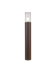 Pizzasy 65cm Post Lamp 1 x E27, IP54, Matt Brown/Crackled Clear, 2yrs Warranty