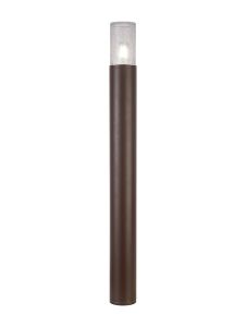 Pizzasy 90cm Post Lamp 1 x E27, IP54, Matt Brown/Crackled Clear, 2yrs Warranty