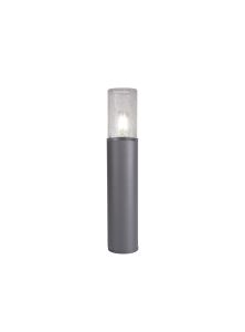 Pizzasy 45cm Post Lamp 1 x E27, IP54, Anthracite/Crackled Clear, 2yrs Warranty
