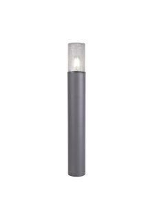 Pizzasy 65cm Post Lamp 1 x E27, IP54, Anthracite/Crackled Clear, 2yrs Warranty