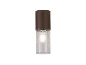 Pizzasy 9cm 22cm Ceiling/Post Lamp 1 x E27, IP54, Matt Brown/Crackled Clear, 2yrs Warranty
