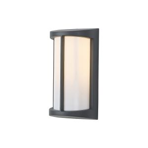 Mistral Wall Lamp, 1 x E27, IP54, Dark Grey/Opal, 2yrs Warranty
