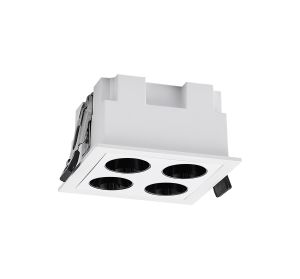 Blau Linear Recessed Spotlight 4 Light, 10W LED, 3000K, 750lm, Cut Out: L:70mm x W:70mm, White, Driver Included, 3yrs Warranty