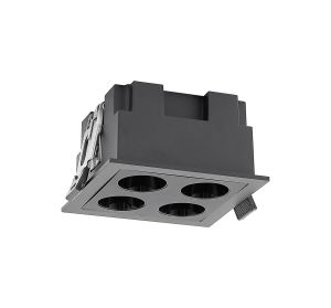 Blau Linear Recessed Spotlight 4 Light, 10W LED, 3000K, 750lm, Cut Out: L:70mm x W:70mm, Black, Driver Included, 3yrs Warranty