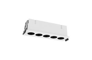 Blau Linear Recessed Spotlight 5 Light, 12W LED, 3000K, 840lm, Cut Out: L:145mm x W:40mm, White, Driver Included, 3yrs Warranty