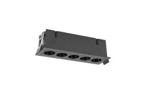 Blau Linear Recessed Spotlight 5 Light, 12W LED, 3000K, 840lm, Cut Out: L:145mm x W:40mm, Black, Driver Included, 3yrs Warranty