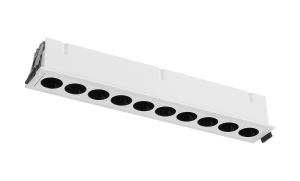 Blau Linear Recessed Spotlight 10 Light, 24W LED, 3000K, 1680lm, Cut Out: L:280mm x W:40mm, White, Driver Included, 3yrs Warranty