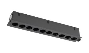 Blau Linear Recessed Spotlight 10 Light, 24W LED, 3000K, 1680lm, Cut Out: L:280mm x W:40mm, Black, Driver Included, 3yrs Warranty