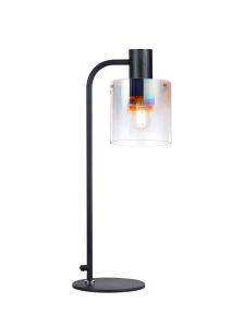 Brandroot Large Table Lamp, 1 Light E27, Black / Iridescent Fade Glass