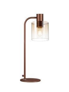 Brandroot Large Table Lamp, 1 Light E27, Mocha / Amber Fade Glass