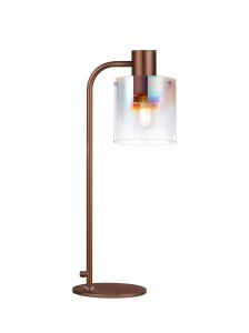 Brandroot Large Table Lamp, 1 Light E27, Mocha / Iridescent Fade Glass