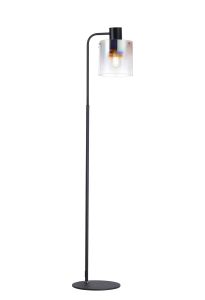 Brandroot Large Floor Lamp, 1 Light E27, Black / Iridescent Fade Glass