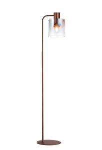 Brandroot Large Floor Lamp, 1 Light E27, Mocha / Iridescent Fade Glass