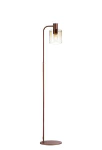 Brandroot Floor Lamp, 1 Light E27, Mocha / Amber Fade Glass
