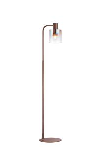 Brandroot Floor Lamp, 1 Light E27, Mocha / Iridescent Fade Glass