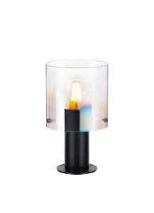 Brandroot Table Lamp, 1 Light E27, Black/Iridescent Fade Glass