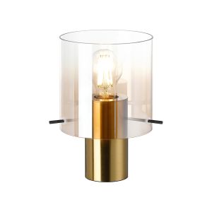 Brandroot Table Lamp, 1 Light E27, Brass/Amber Fade Glass