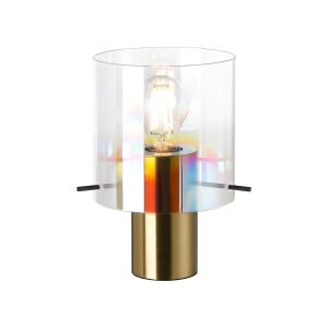 Brandroot Table Lamp, 1 Light E27, Brass/Iridescent Fade Glass